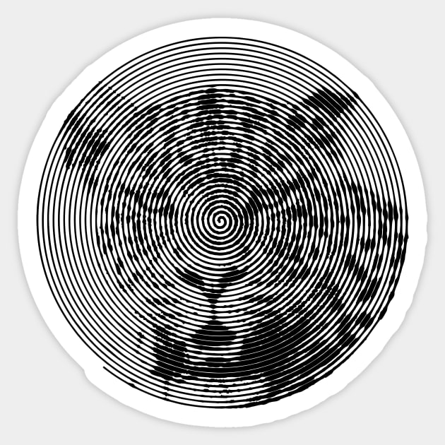 Leopard Face Close-up in Spiroglyphic Style Spiral Circles Sticker by scotch